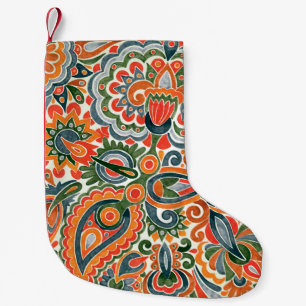 Ukrainische ethnische Blume, handGezeichnet Marker Kleiner Weihnachtsstrumpf