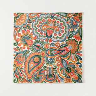 Ukrainische ethnische Blume, handGezeichnet Marker Wandteppich