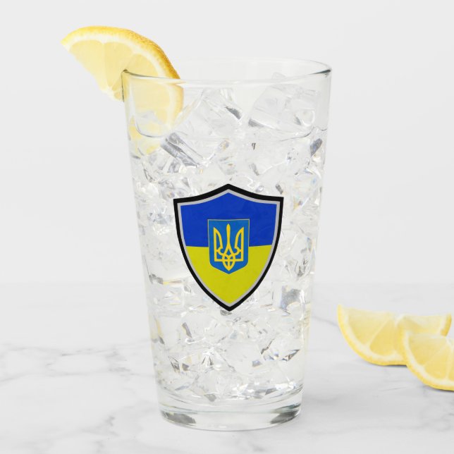 Ukrainische Fahne Glas (Vorderseite Ice)