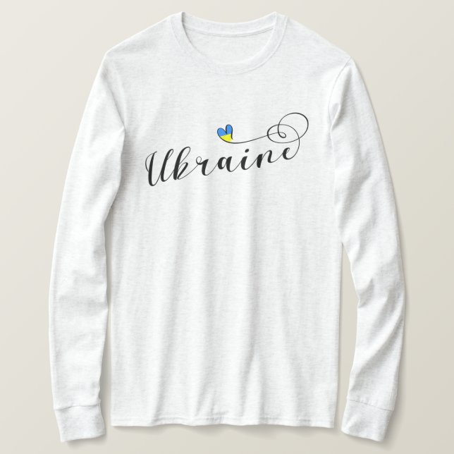 Ukrainische Fahne im Herzen У р а н Ukraine T-Shirt (Design vorne)