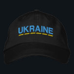 UKRAINISCHE Farben Blau und Gelb auf Schwarz Bestickte Baseballkappe<br><div class="desc">UKRAINIAN Farben Blau und Gelb auf schwarz bestickt hat,  um Ihre Unterstützung für die Ukraine zu zeigen!</div>