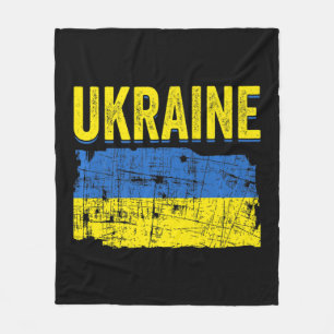 Ukrainische Flag-Karte Liebe Unterstützung Ukraine Fleecedecke