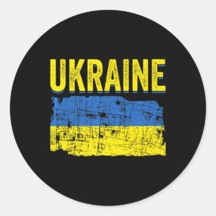 Ukrainische Flag-Karte Liebe Unterstützung Ukraine Runder Aufkleber