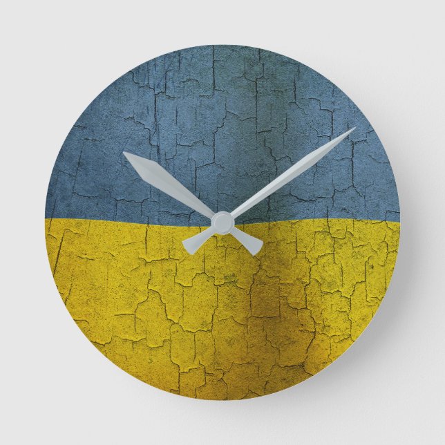 Ukrainische Flag Runde Wanduhr (Vorderseite)