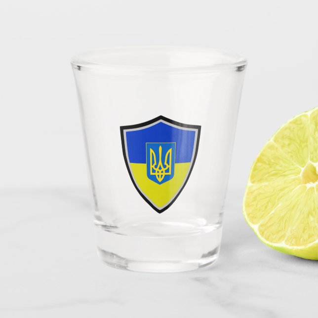 Ukrainische Flag Schnapsglas (Vorderseite)
