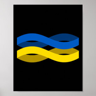 Ukrainische Flagge Band Unterstützung der Ukraine Poster