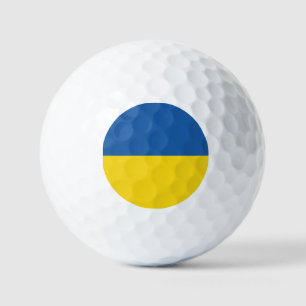 Ukrainische Flagge blaugelbe Golftäler Golfball