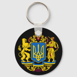 Ukrainische Flagge Coat of arms tryzub Nationales  Schlüsselanhänger