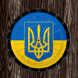 Ukrainische Flagge Dartboard & Ukraine / Spielbret Dartscheibe
