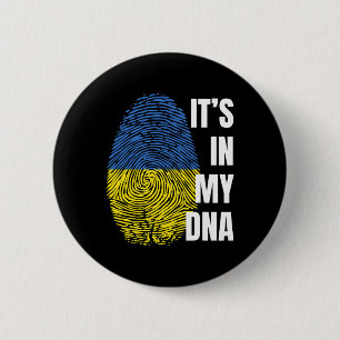 Ukrainische Flagge DNA-Fingerabdruck Ukraine Button