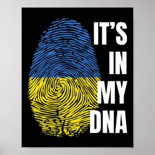 Ukrainische Flagge DNA-Fingerabdruck Ukraine  Poster