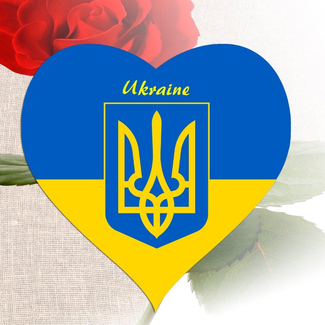 Ukrainische Flagge, Emblem & Ukraine Urlaub / Spor Herz-Aufkleber (Von Creator hochgeladen)