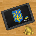 Ukrainische Flagge, Emblem, ukrainische Mode Tri-fold Geldbeutel<br><div class="desc">Wallets: Ukrainische Wappen & patriotische ukrainische Fahne Mode - Liebe mein Land,  Reisen,  Urlaubsgeschenke,  Nationalpatrioten / Sportfans</div>