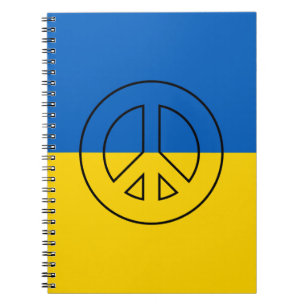 Ukrainische Flagge Friedenszeichen Notizblock