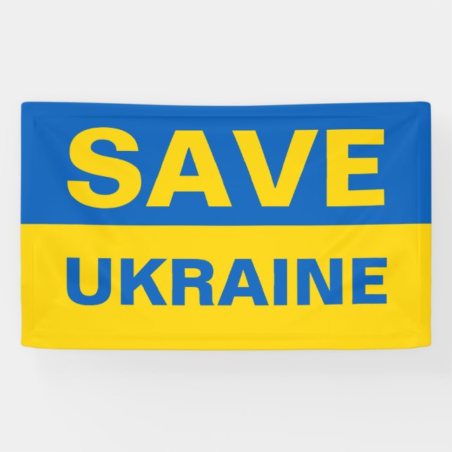 ukrainische Flagge gerettet Banner (Horizontal)