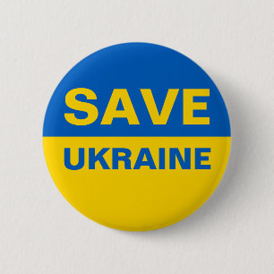 ukrainische Flagge gerettet Button