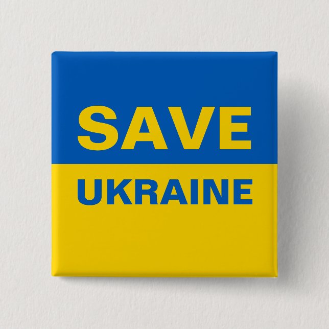 ukrainische Flagge gerettet Button (Vorderseite)