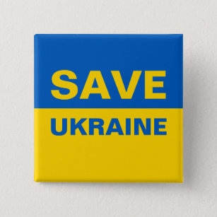 ukrainische Flagge gerettet Button