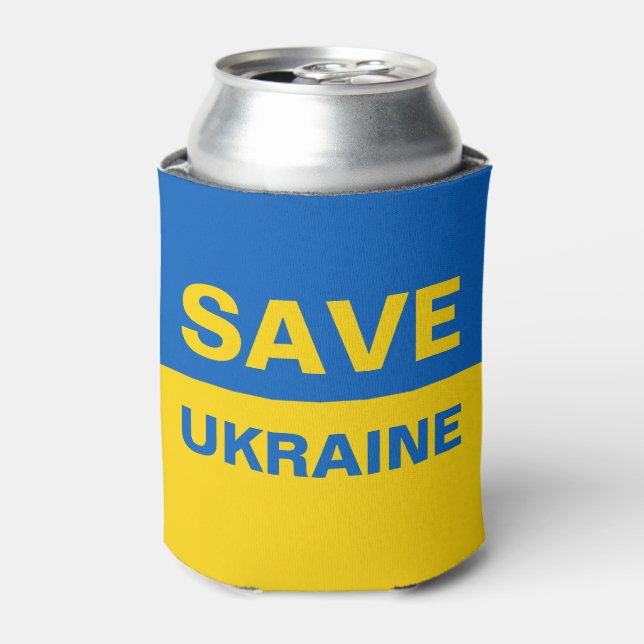 ukrainische Flagge gerettet Dosenkühler (Kanne Vorderseite)