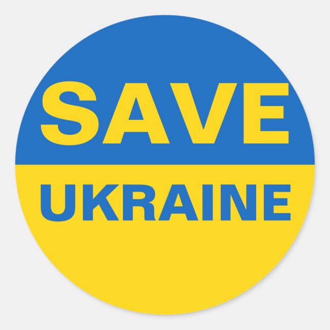 ukrainische Flagge gerettet Runder Aufkleber (Vorderseite)