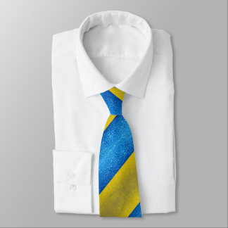 Ukrainische Flagge Glitzer Beruflich Krawatte