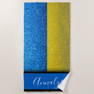 Ukrainische Flagge Glitzer Sommer Party der Ukrain Strandtuch