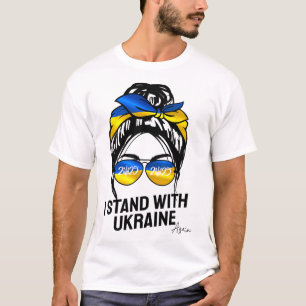 Ukrainische Flagge Ich stehe mit der Ukraine 2025  T-Shirt