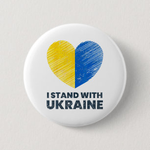 Ukrainische Flagge - Ich stehe mit der Ukraine Fla Button