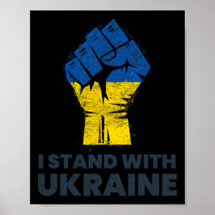 Ukrainische Flagge - Ich stehe mit der Ukraine-Fla Poster