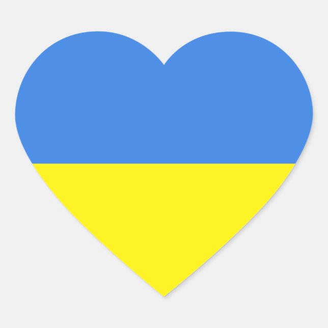 ukrainische Flagge, ich stehe mit der Ukraine, Herz-Aufkleber (Vorderseite)