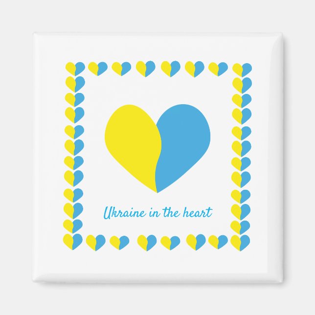 Ukrainische Flagge im Herzen einfaches Design Magnet (Vorne)