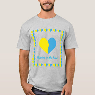 Ukrainische Flagge im Herzen einfaches Design T-Shirt