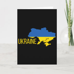 Ukrainische Flagge Karte Liebe Unterstütze Ukraine