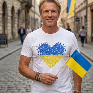 Ukrainische Flagge. Liebe an die Ukraine senden. U T-Shirt