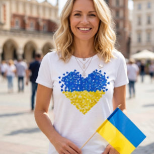 Ukrainische Flagge. Liebe an die Ukraine senden. U T-Shirt