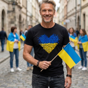 Ukrainische Flagge. Liebe an die Ukraine senden. U T-Shirt