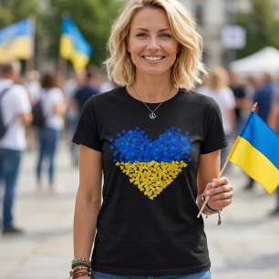 Ukrainische Flagge. Liebe an die Ukraine senden. U T-Shirt