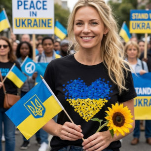 Ukrainische Flagge. Liebe an die Ukraine senden. U T-Shirt