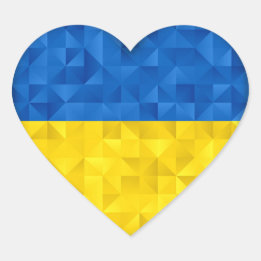 Ukrainische Flagge. Liebe in die Ukraine. Unterstü Herz-Aufkleber