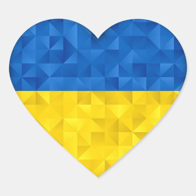 Ukrainische Flagge. Liebe in die Ukraine. Unterstü Herz-Aufkleber (Vorderseite)