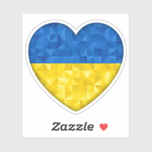 Ukrainische Flagge. Liebe zur Ukraine. Unterstützu Aufkleber