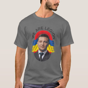 ukrainische Flagge mit Präsident Volodymyr Zelensk T-Shirt