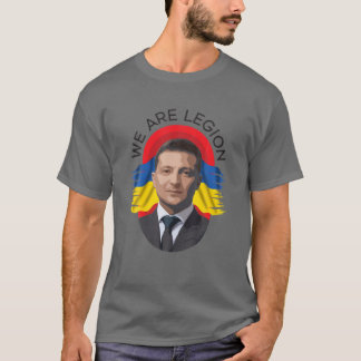 ukrainische Flagge mit Präsident Volodymyr Zelensk T-Shirt
