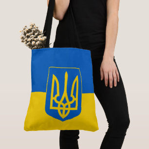 Ukrainische Flagge mit Wappen