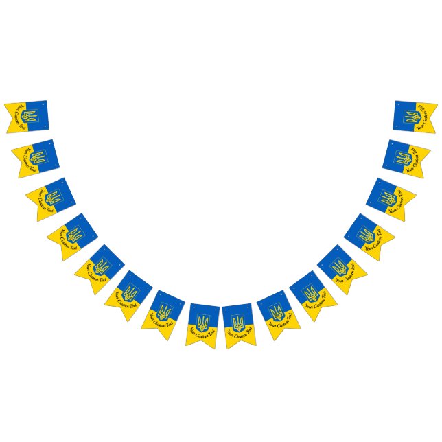 Ukrainische Flagge mit Wappen und benutzerdefinier (Alle)