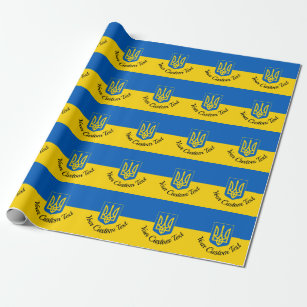 Ukrainische Flagge mit Wappen und benutzerdefinier Geschenkpapier