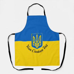 Ukrainische Flagge mit Wappen und benutzerdefinier Schürze