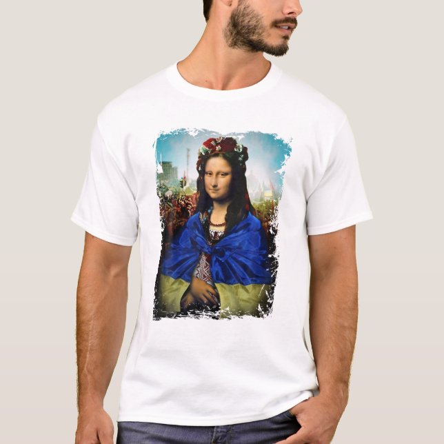 Ukrainische Flagge Mona Lisa Ukraine Ukrajina Cool T-Shirt (Vorderseite)
