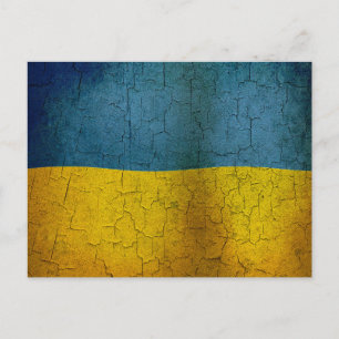 Ukrainische Flagge Postkarte