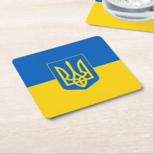 ukrainische Flagge Rechteckiger Pappuntersetzer